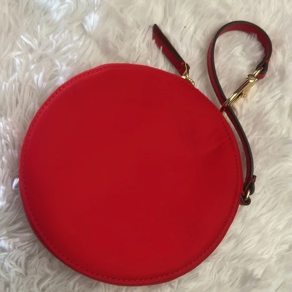 Tory Burch Red Nylon/Leather Round Wristlet - Picture 5 of 8